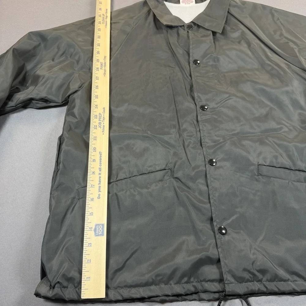 Vintage DARE Coaches‎ Jacket Cardinal Black Made in USA Large Snap Windbreaker